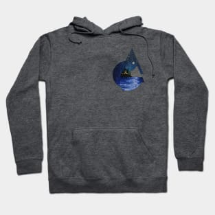 Geometric cabin at night Hoodie